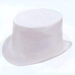 NEW MEDIUM White Silk Top Hat Slash Costume Theatre Magician Hats FREE 