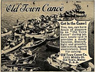 1914 Ad Old Town Canoe Maine Boat Recreation Water ME   ORIGINAL 
