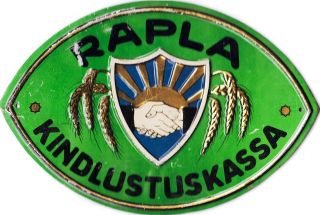 1920s Estonia RAPLA Insurance Society House Tin Sign Plate Plaque