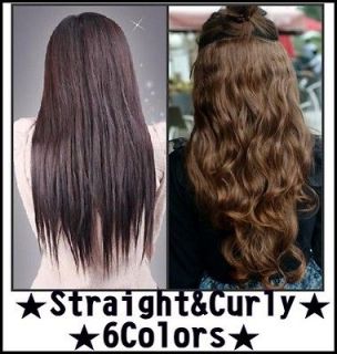   style Korea Womens Long Hair Extensions 5 Clips Straight Curly wavy