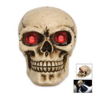   skull treasure red eyes gear shift knob shifter grommet custom Bone