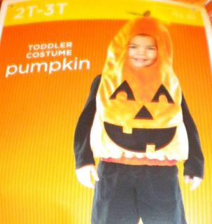 Toddler halloween PUMPKIN vest and hood costume 2T 3T NEW