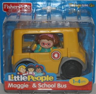 Fisher Price Little People Maggie & School Bus 1 4 years NIB Free 