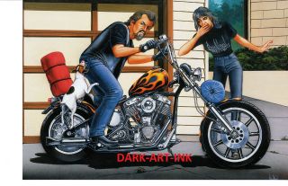 David Mann Art Down, Spot, Down Print Easyriders Harley Davidson Jack 