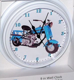 Classic Cushman 1957 Blue Eagle Scooter, Custom Motorcycle Wall Clock