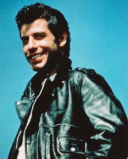 John Travolta as Danny Zuko in Grease 24X30 Poster leather jacket blue 