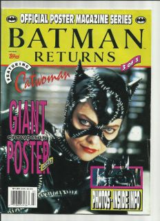 Catwoman Batman Returns Topps Official Poster Magazine 1992 Michelle 