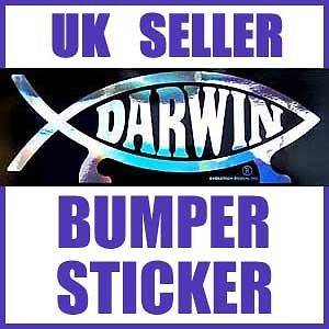 DARWIN Fish Car BUMPER STICKER decal emblem plaque UK