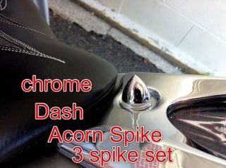   Chrome Bullet Spike Set, Dashboard/Speedo 3 pc.Machined set