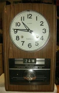 Vintage Korean made wall clock 31 day time strike day date working