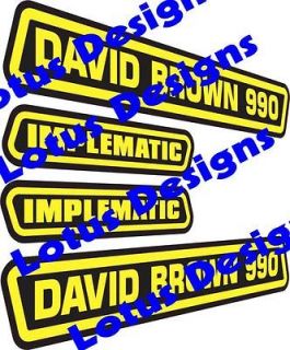 David brown 990 tractor bonnet stickers / decals