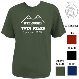 WELCOME TO TWIN PEAKS ROAD SIGN David Lynch   T Shirt