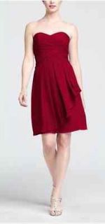 Davids Bridal APPLE red F14847 bridesmaid party dress, size 10