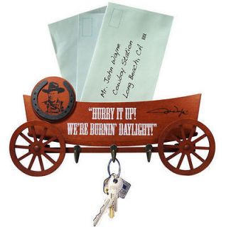 John Wayne Wood Wagon Letter Holder & Key Rack