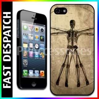 Davinci Style Drawing of Human Skeleton Torso Case Back Cover For 