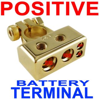 DB Link 0 1 4 8 AWG Gauge Inputs Positive Gold Battery Car Terminal