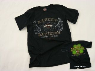 Dublin Harley Davidson Irish Wings of Motivation Mens T shirt