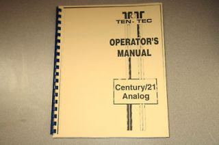 Ten Tec Century 21 ANALOG Op. Manual w/Plastic Covers