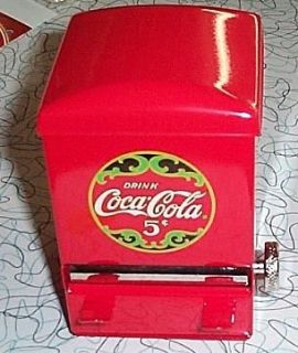 COCA COLA RED METAL TOOTHPICK DISPENSER W/ VINTAGE LOGO new in box
