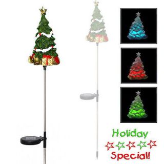 New LED Christmas Tree Solar Yardlight Garden Stake Color Changing 