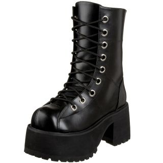 Demonia Ranger 301 Black PU Punk Gothic Womens Boots