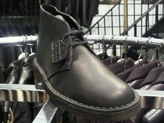 Mens Clarks Desert Boot Black Leather 77967