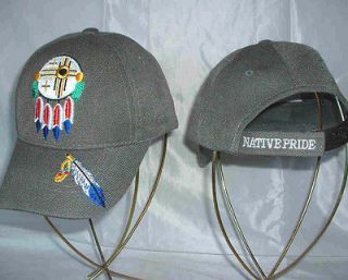   Hat KNP2 Boys Girls Teens Native American Design Grey Adjustable