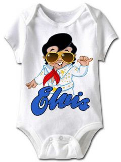 Elvis Presley Baby Romper Singing Infant Creeper Onesie White