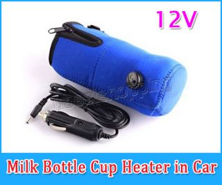   Travel Food Milk Bottle Cup Warmer Heater in Car For Baby Kids