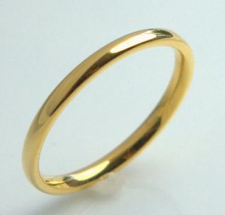 WEDDING BAND 2mm mens LADIES ring yellow 14K gold overlay size 11