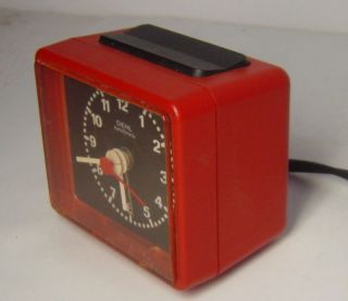 vintage Panton / Colani Era tomatored alarm clock Diehl synchrona