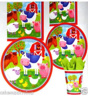   ANIMALS PIG COW KIDS BIRTHDAY PARTY SUPPLIES PLATES CUPS NAPKINS NEW