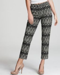 DKNY NEW Black White Printed Mid Rise Flat Front Skinny Ankle Pants 4 