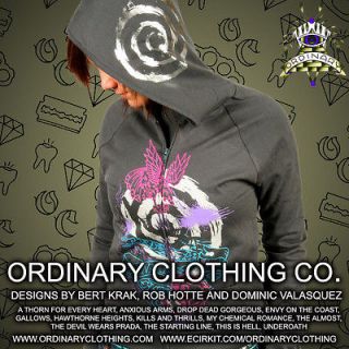 Ordinary Clothing   Mens DoD Ribcage Hoody ,emo/punk, Iron Fist, Ltd 