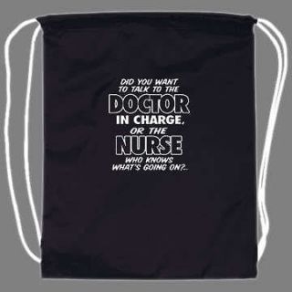 Funny Doctor Nurse Nursing Drawstring Backpack tote bag