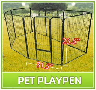   Duty Pet Dog Cat Exercise Pen Playpen Fence Yard Kennel Portable 23.6
