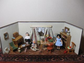   1940s Doll House German Pine Wood With Accessories Germany Dolls