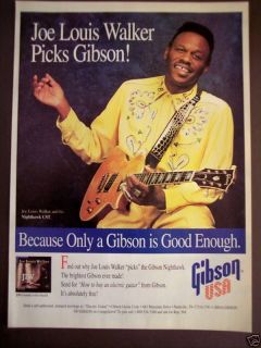 1995 Gibson Nighthawk Guitar Joe Louis Walker Music Ad