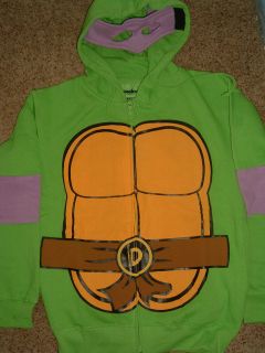 Teenage Mutant Ninja Turtles Tmnt Donatello Zip up Hoodie Eye Holes 