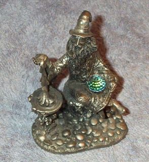 WAPW Fountain of Life Pewter Wizard With Faceted Crystal Ball, HG 