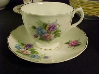 Crown Dorset Cup & Saucer Flowers Pattern Unknown Bone China