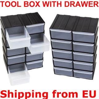 Plastic Tool Box With 10 Drawer Storage 310 x 160 x 130mm Case 