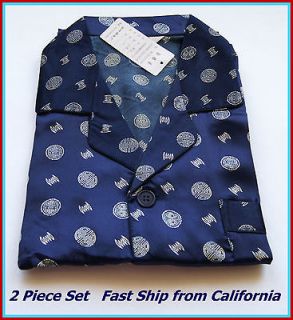 FAST Ship fm CA __ Mens US M L Silk Satin Pajama Lounge Shirt Pants 