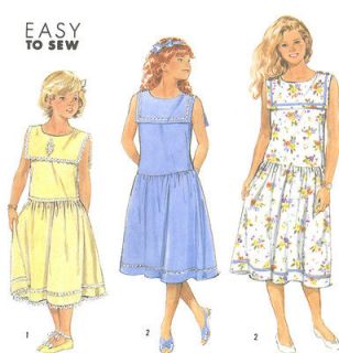   Dress Sewing Pattern Below Waist Seam Shoulder Button Easy 7200
