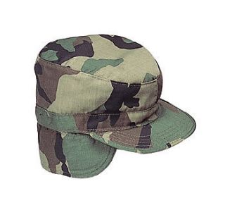 MILITARY Ranger CAP With Earflaps BLACK OLIVE CAMO KAKI