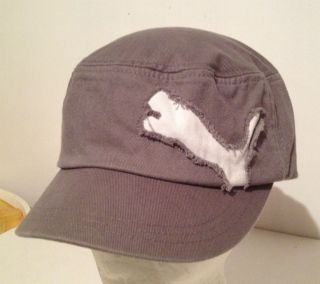 PUMA CLAIRMONT GRAY/WHITE MILITARY STYLE ADJUSTABLE HAT CAP