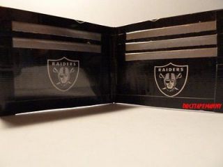 HANDMADE DUCT TAPE WALLET BLACK WITH OAKLAND RAIDERS LOGO ON IT