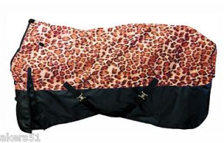   TURN OUT BLANKET LEOPARD PRINT 72 600 DENIER WATER PROOF DURABLE