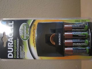 Duracell Battery Charger Staycharged includes 4 AA rechargeable 