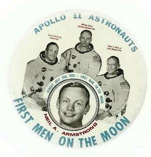 APOLLO 11 FIRST MEN ON THE MOON LARGE ASTRONAUTS PIN